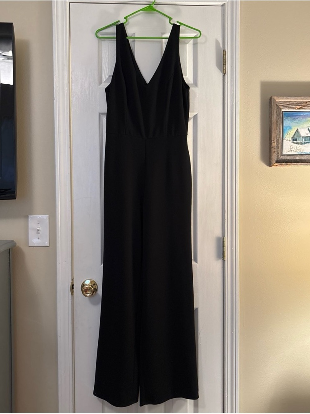 Black V-Neck Wide-Leg Jumpsuit